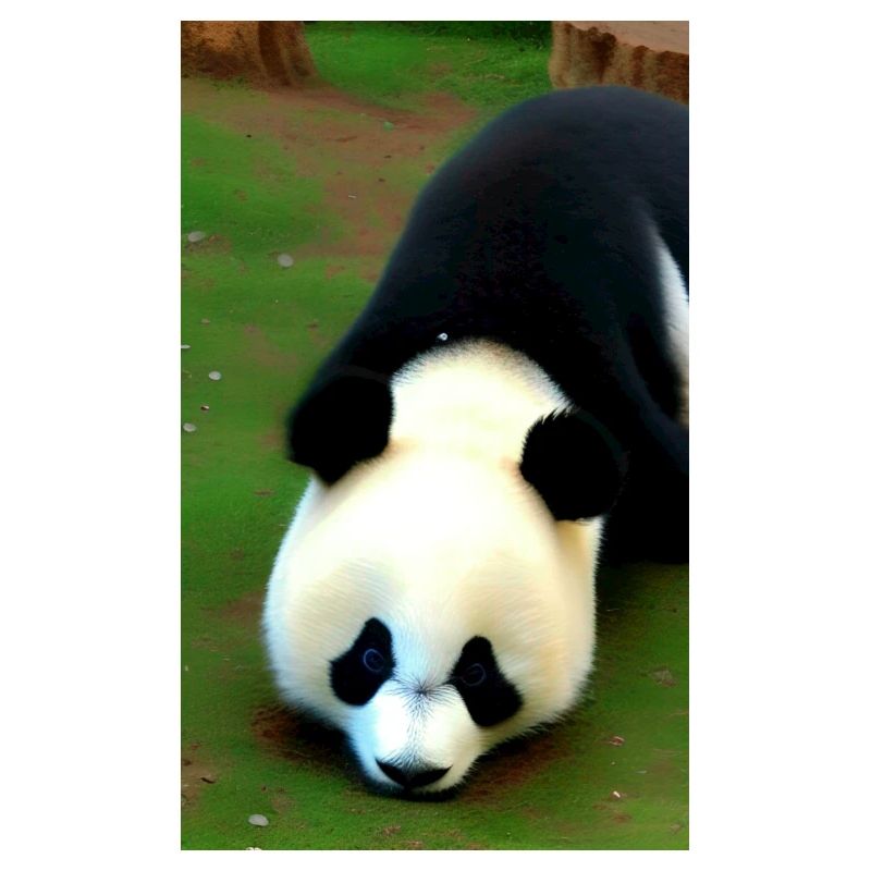 Panda cool portrait drawing close-up cool