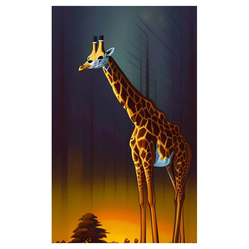 Coole Comic Zeichnung Giraffe Giraffa