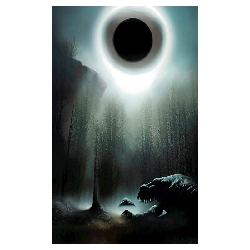 Creepy Horror Comic Alien on a strange planet land