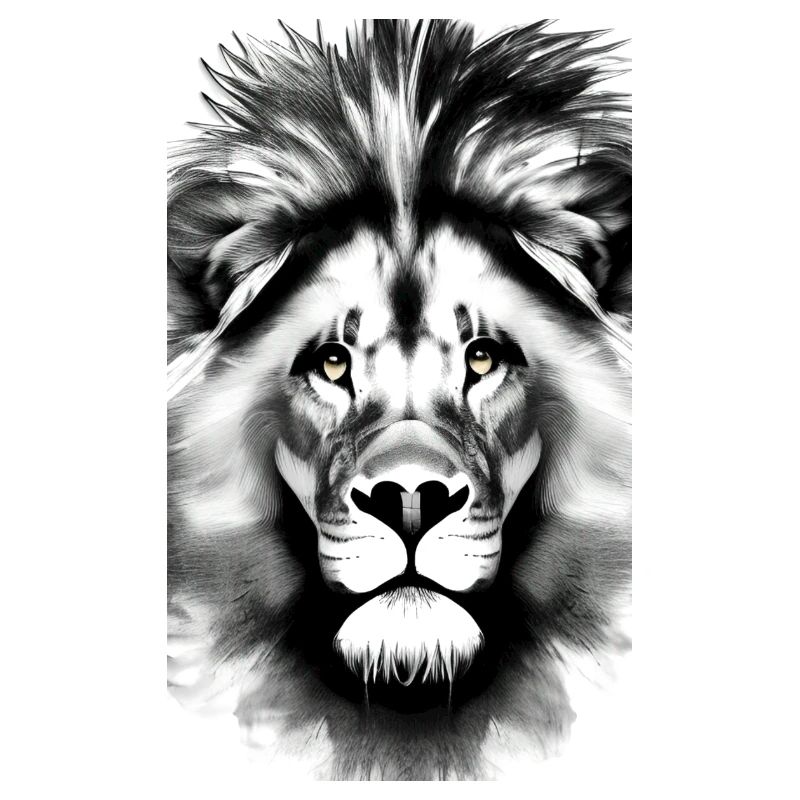 Lion Black and White