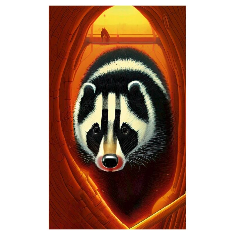 Badger (in german Dachs) cool portrait drawing
