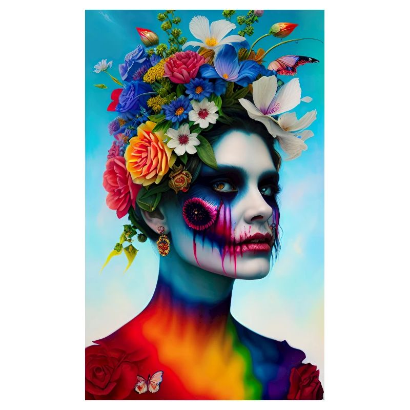 ARTWORK Flower Head Rainbow