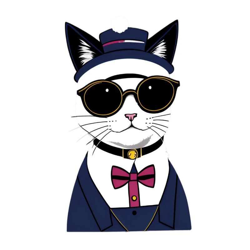 Coole Katze mit Brille