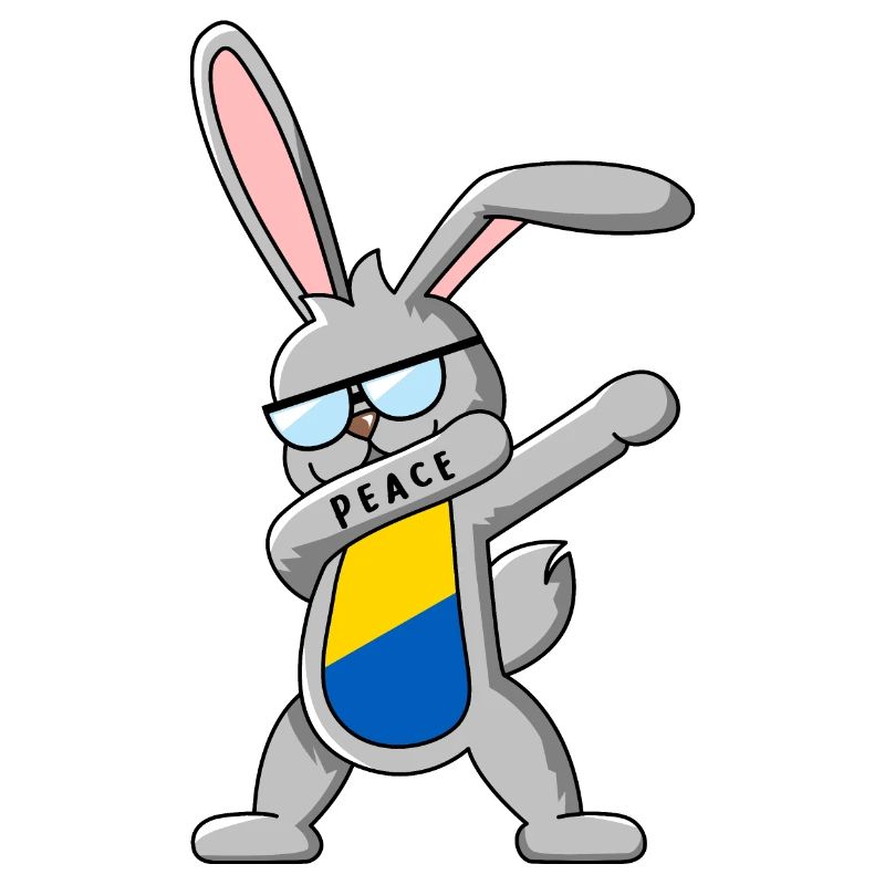 Dabbing bunny danse elle-même jaune et bleu