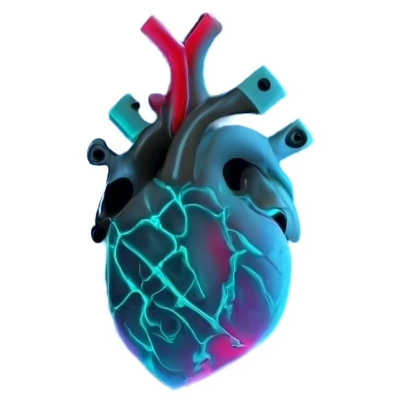 Futuristic neon human heart