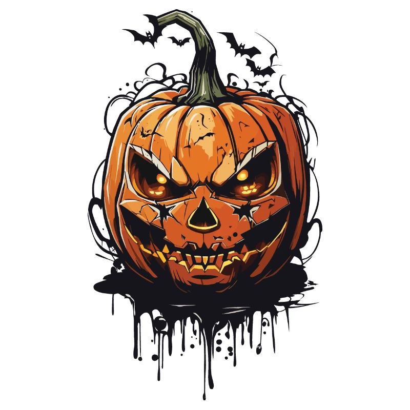 Halloween Horror at Midnight Spooky Pumpkin