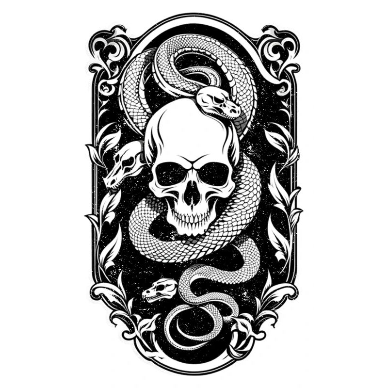 serpent squelette et tatouage