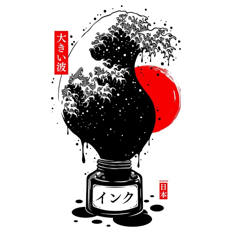 Black Japanese Wave Ink