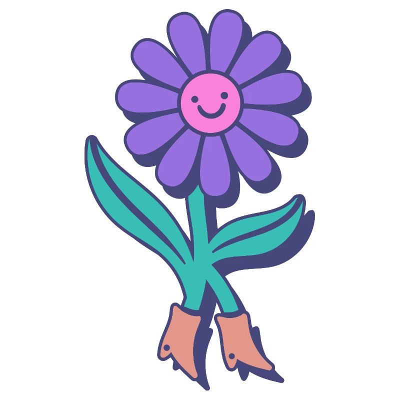 Fleur heureuse dessin animé