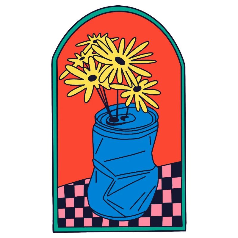 Fleurs en boîte broyée