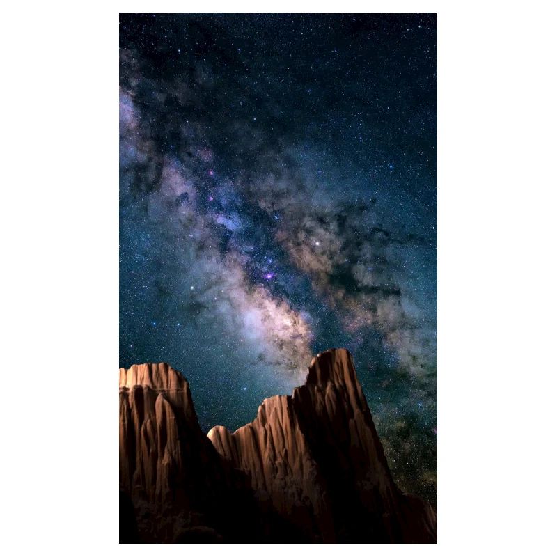 Starry Sky and Night Mountains