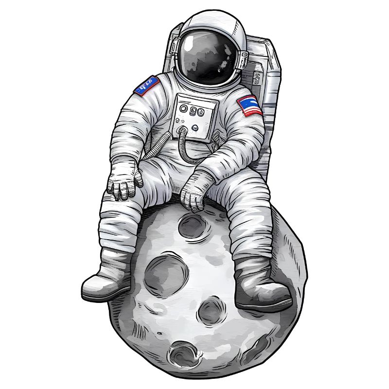 Astronaut Relaxing on Moon
