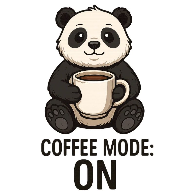 Coffee Panda Mode On Animal Design