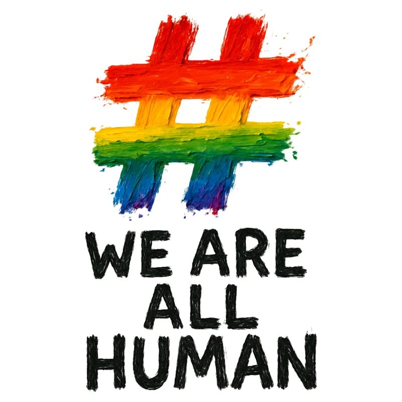 #WeAreAllHuman - Conception d’aquarelle arc-en-ciel