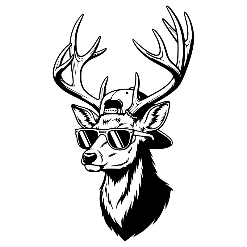 Hipster deer with sunglasses