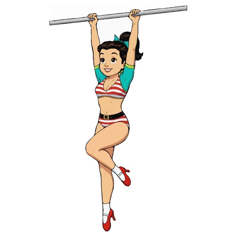 Fille sur la barre horizontale