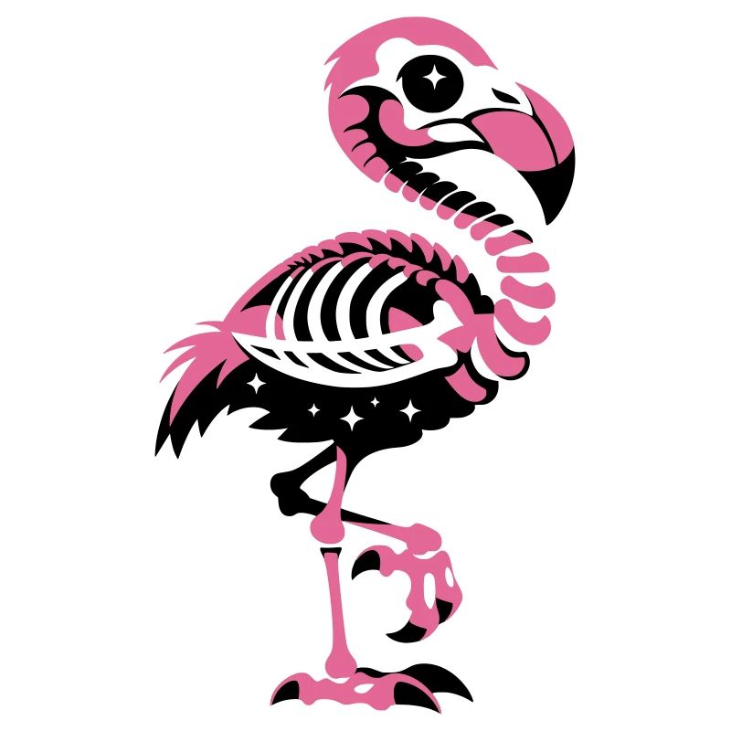 Flamingo Skeleton Pink Gothic
