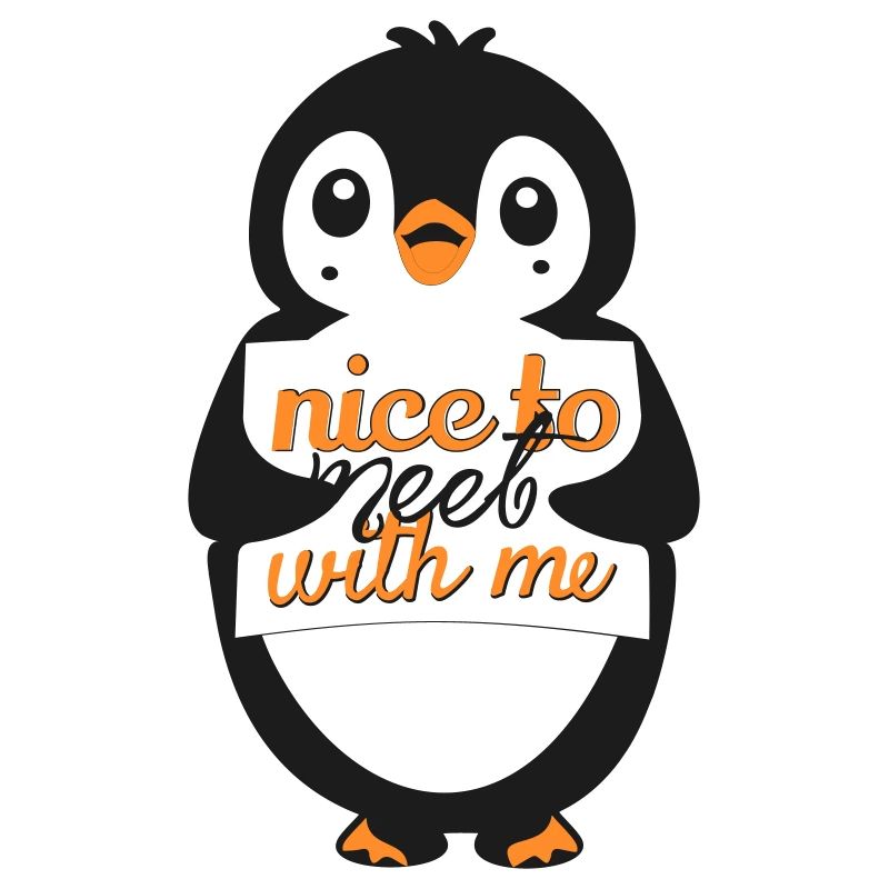 Pingouin avec Sympa de me rencontrer