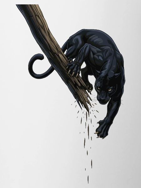 Night panther on the branch