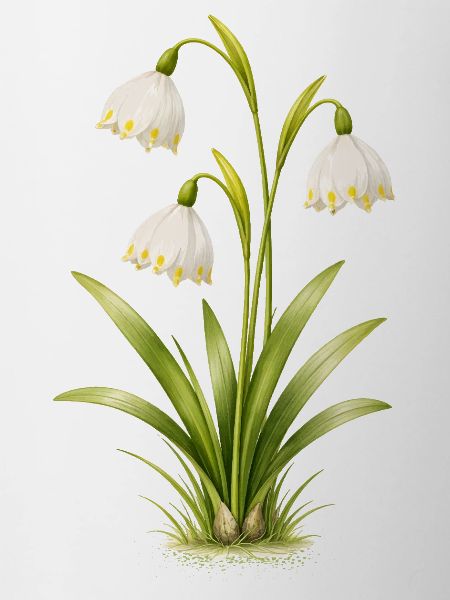 March Beaker Spring Flower Illustration