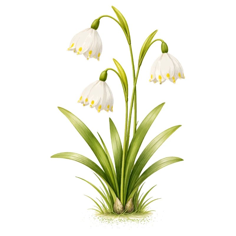March Beaker Spring Flower Illustration