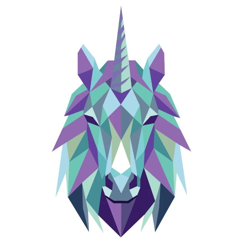 Einhorn Polygon Lila Türkis