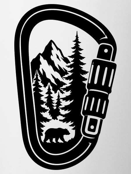 Climber carabiner mountain and bear