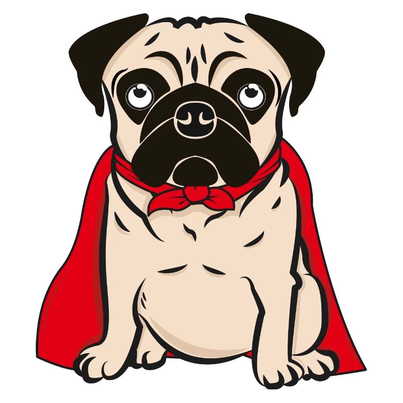 Mops Pug Superhero Hund