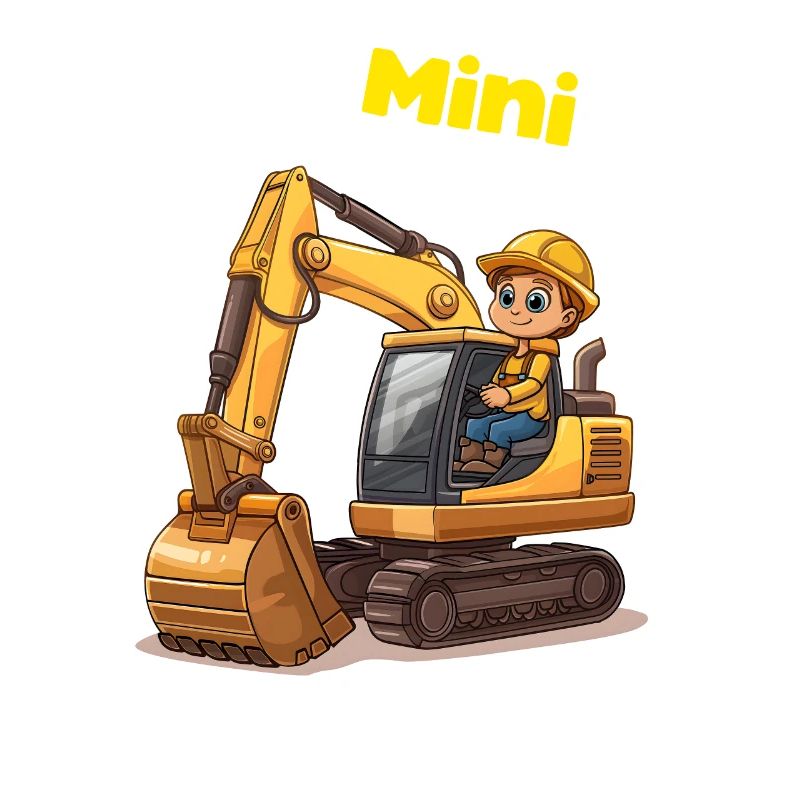Bagger Bauleiter Bauherr Kinder Lustig