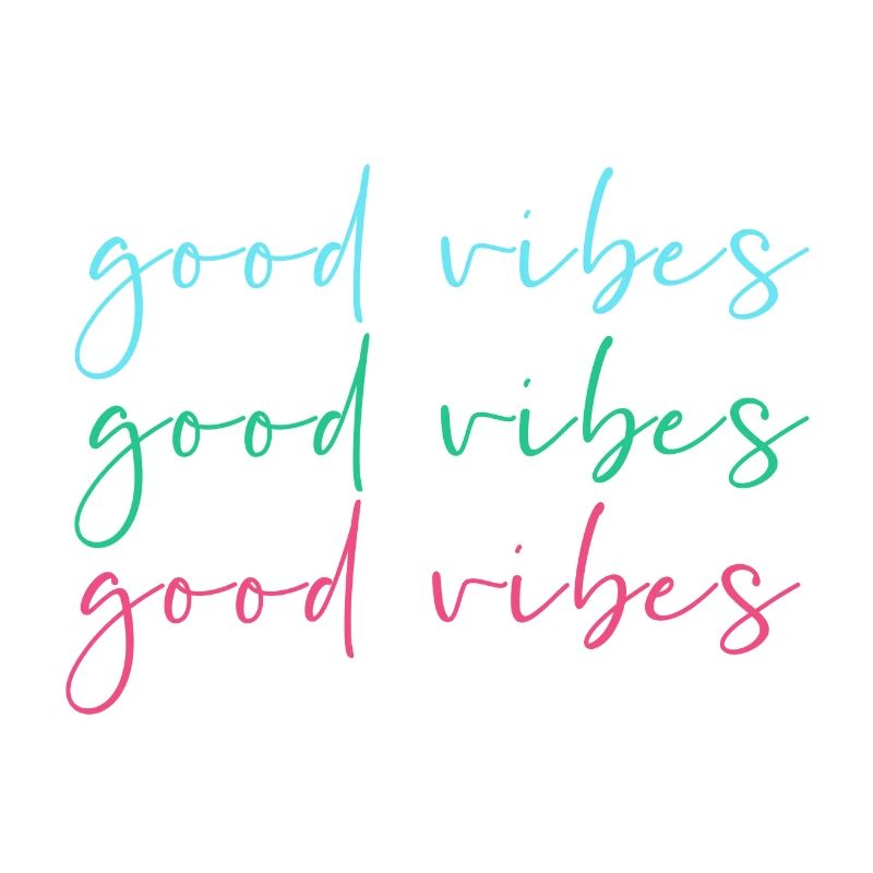 bonnes vibrations, colorées, écriture, écriture manuscrite