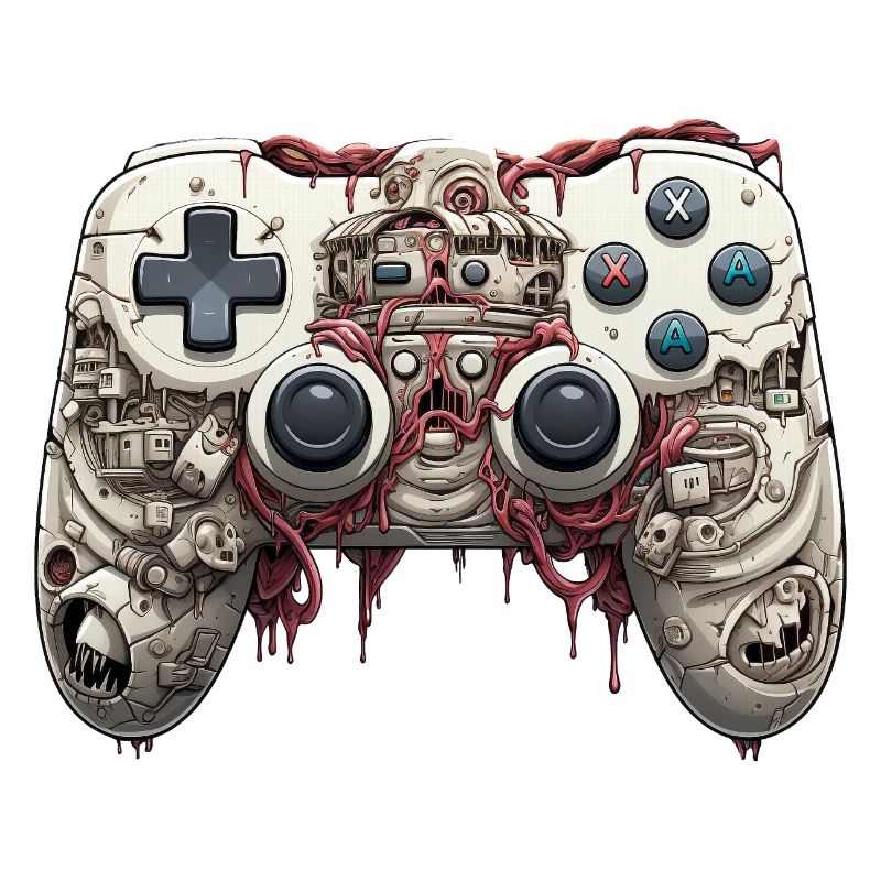 Funny Halloween Cartoon Gaming Controller Zombie