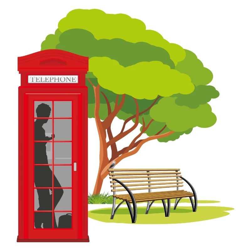 Cabine téléphonique dans le parc