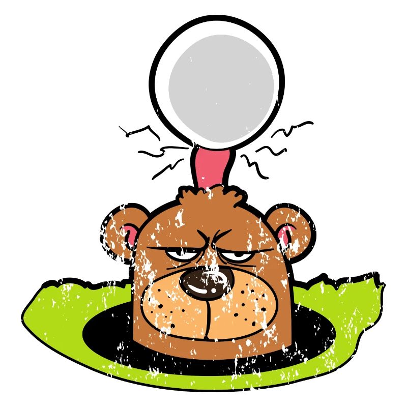 Retro Vintage Grunge Style Golf Course Golf Gopher