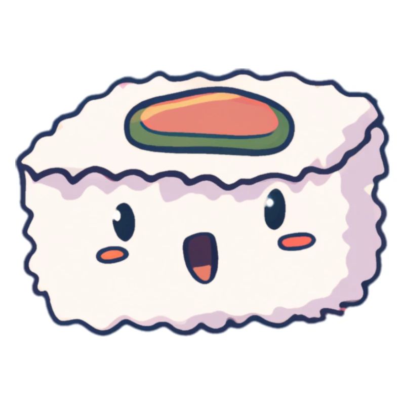 Morceau de sushi kawaii joyeux