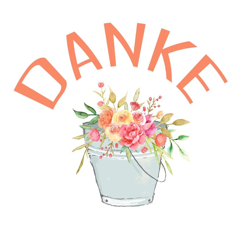 Danke! Blumen-Eimer, personalisierbar