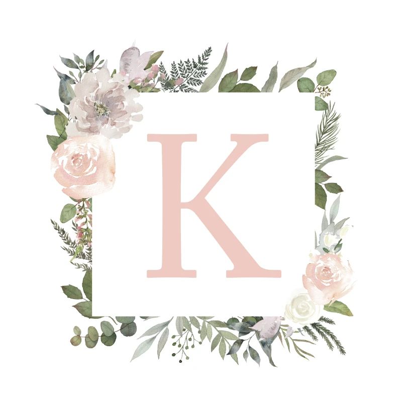 K Monogram Eucalyptus Boho