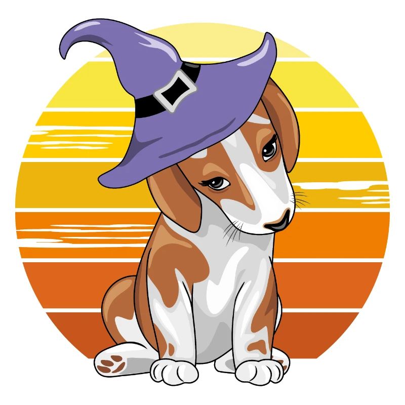 Mignon beagle timide en chapeau