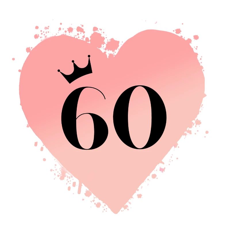 Number 60, Heart, Customizable
