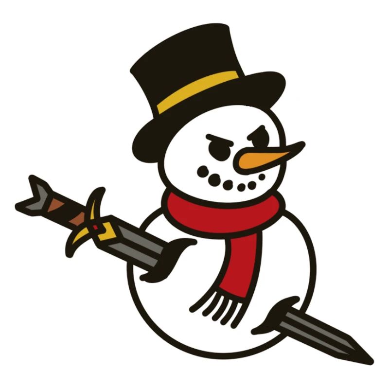 Aggressiver Schneemann mit Messer