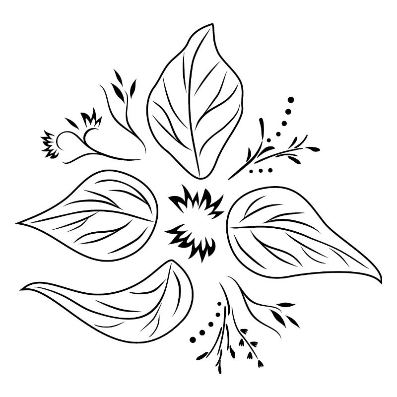 Florales Element im Ethno-Stil
