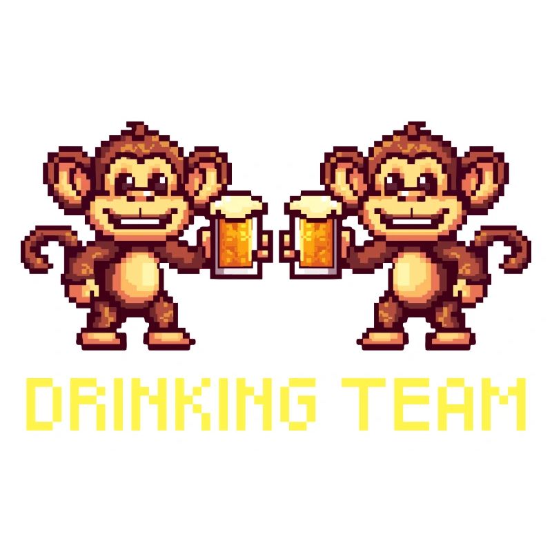 Monkey Drinking Team Beer Party