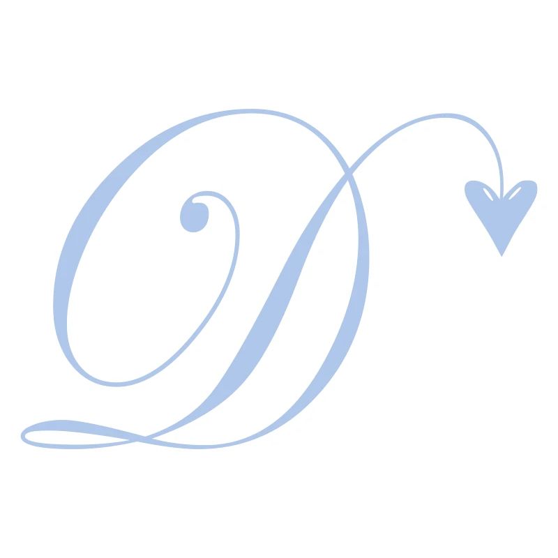 Monogram D Heart Vine