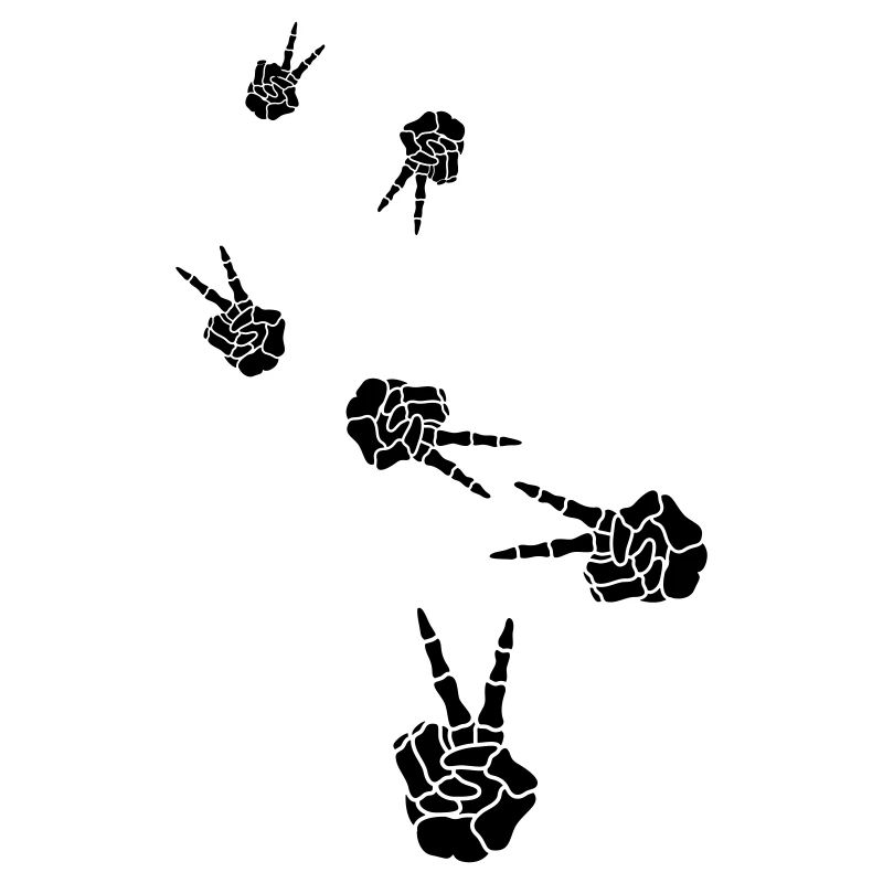 Hand peace skeleton