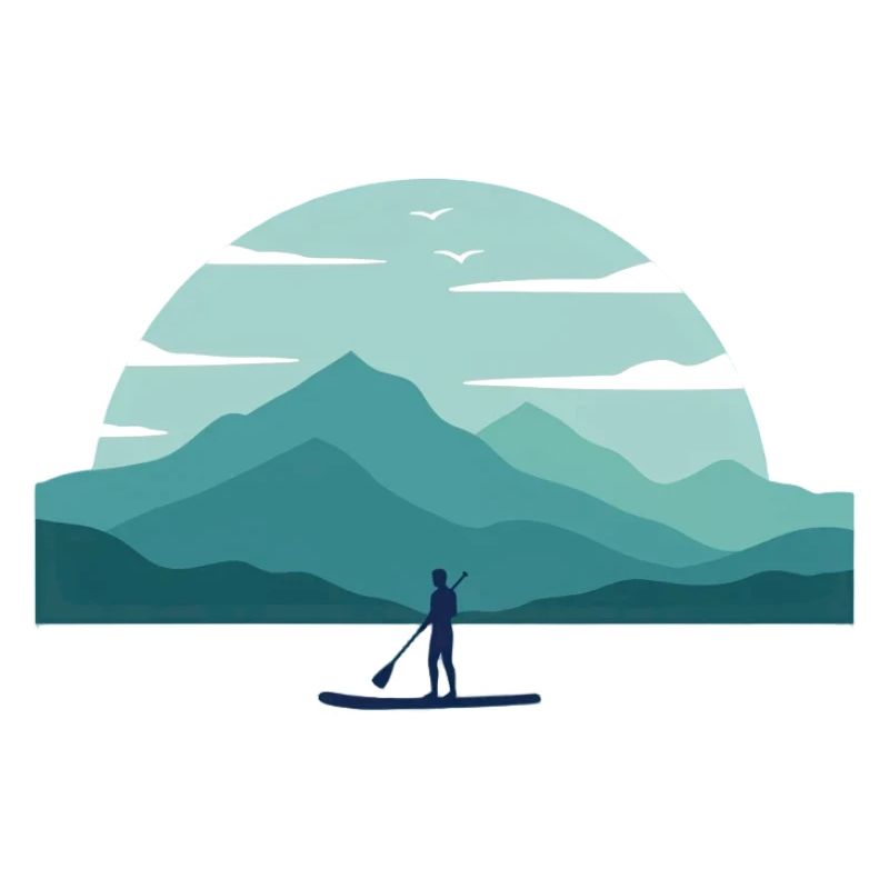 Paddleboard Dawn Over Peaks