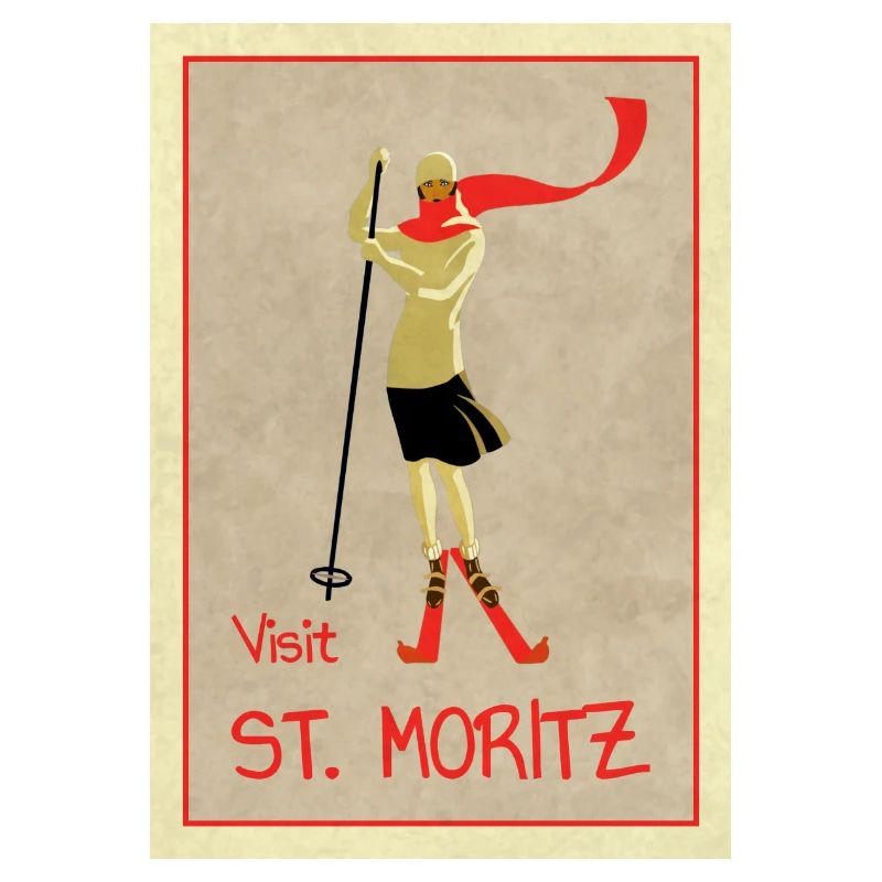 Vintage Retro Reise Plakat St Moritz