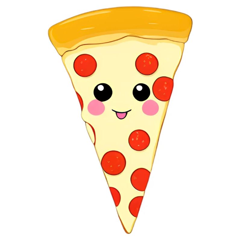 Kawaii Pizza Slice Illustration