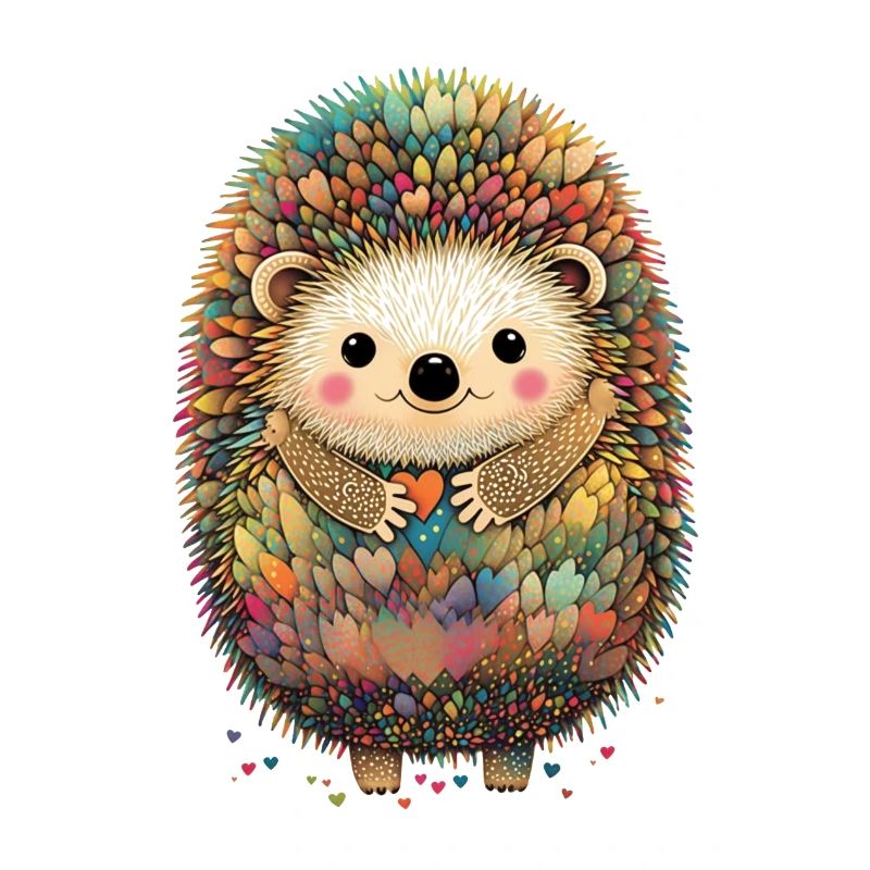 Igel mit Herz und Blumen Valentinstag Liebe Tier