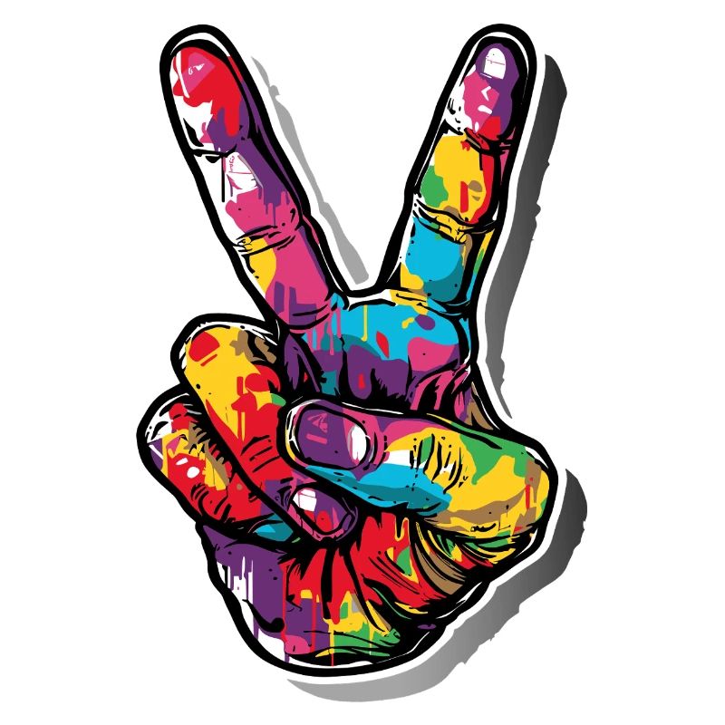 Peace Graffiti Handzeichen sprayer