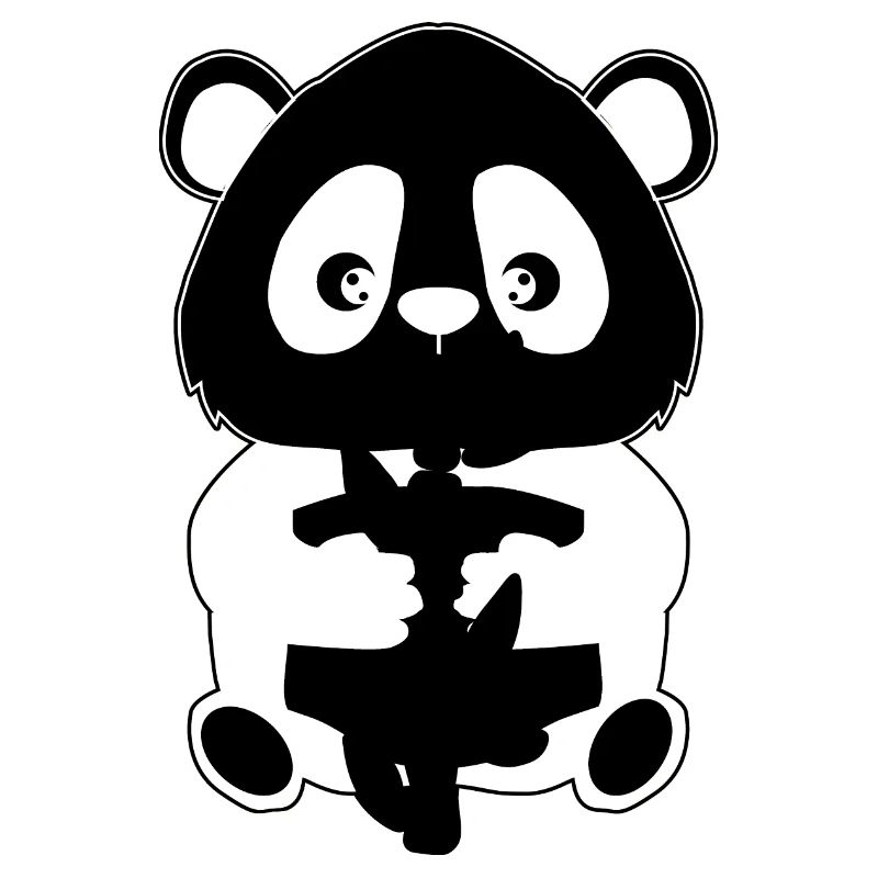 Panda with bamboo