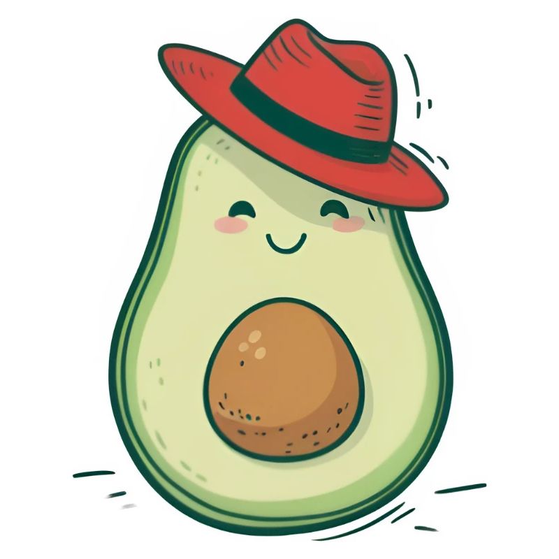 Glückliche Avocado mit Hut